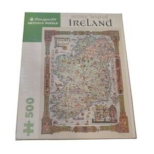 Pomegranate Story MAP OF IRELAND 500-piece Jigsaw Puzzle Small Tear In Plastic